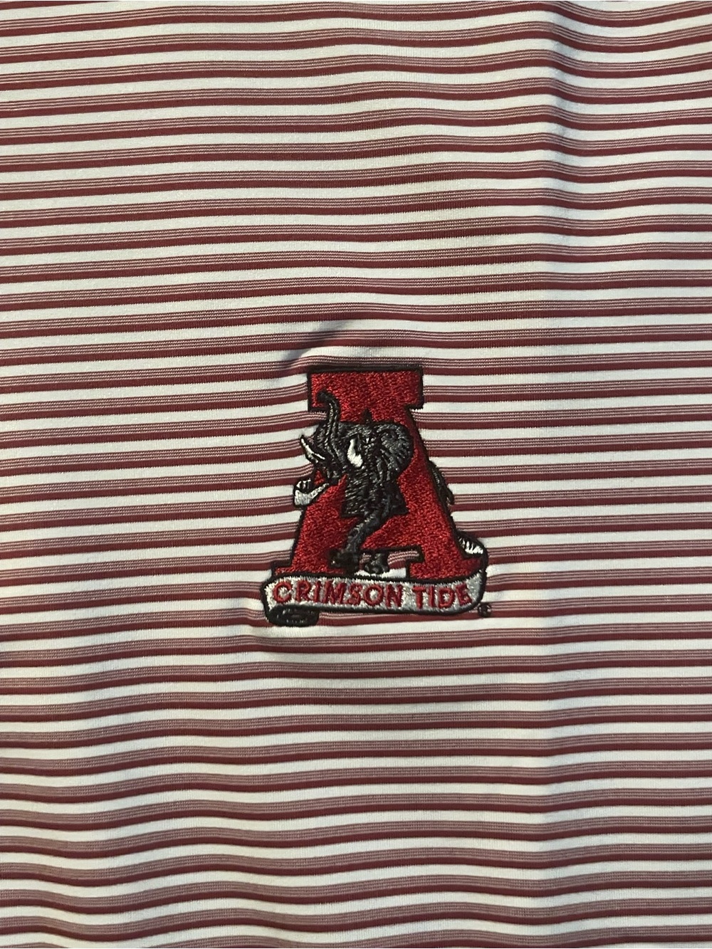 Peter Millar Alabama Crimson Tide Polo Men’s Large NWT Striped Golf Shirt - Picture 3 of 7